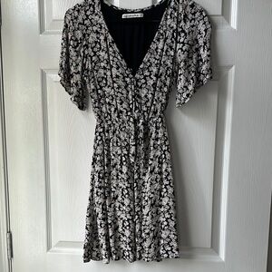 Floral Black and White Dress